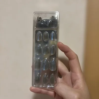 ネイルチップ グレーラメ