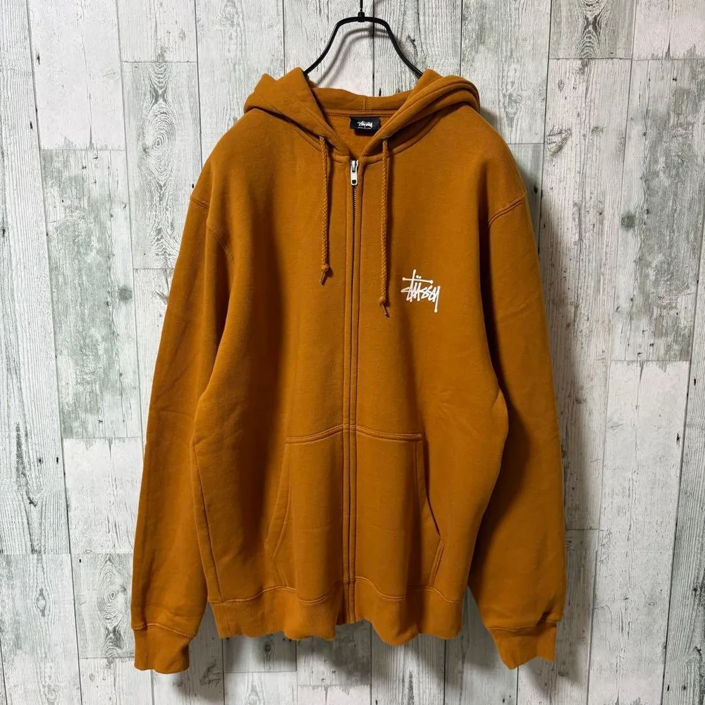 Stussy Zip Parka Camel M Big Logo Good Condition Camel