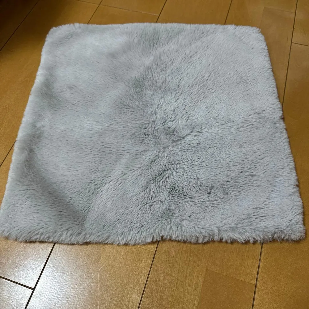 Francfranc クッションカバー グレー ファー