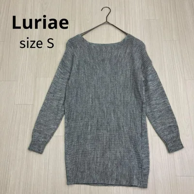 Luriae ウール アルパカ 混 ニット セーター プルオーバー グレー S