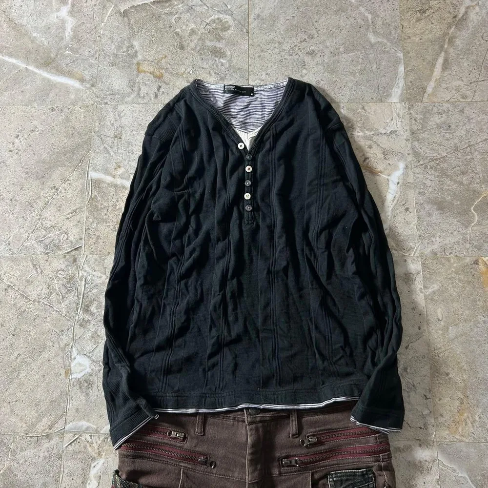 Archive Rib Layered Henley ロンT お兄系 Y2K