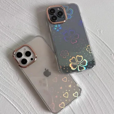 iphone13 ハードケース クローバー柄 キラキラ