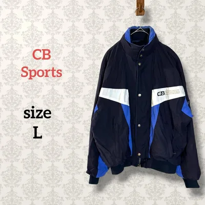CB Sports【L】ナイロンジャケット ブルゾン ブルー系 スポーツ フード