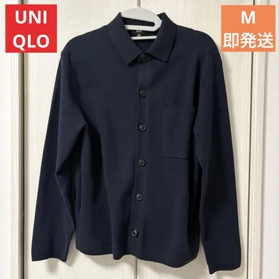 【即発送】UNIQLO ユニクロ ミラノリブシャツカーディガン ネイビー M