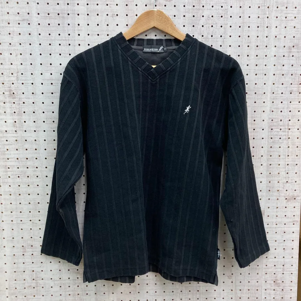 Y2K LAストリート BUN BUSTER ストライプ Vネック トップス