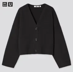 【即日発送】UNIQLO ミラノリブVネック カーディガン ブラック M