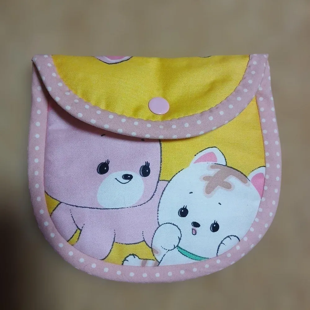ハンドメイド 昭和レトロ アニマル ネコ柄 ポーチ