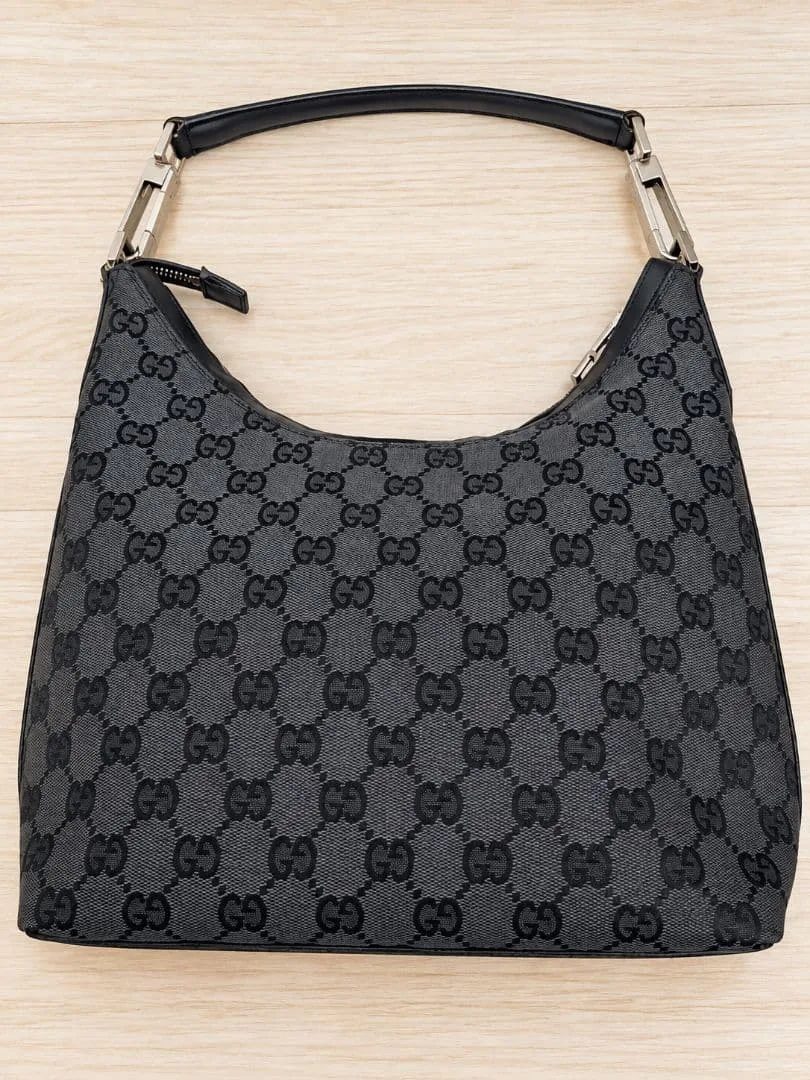 GUCCI GGキャンバス ショルダーバッグ ブラック