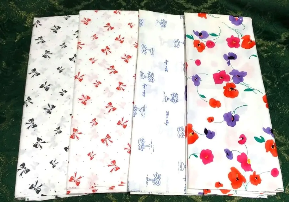 ハンドメイド 生地 カットクロス リボン ヤシの木 花柄 4枚セット