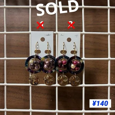 デザイン変更! マーブル×ゴールド じゃらピアス イヤリング 全て1点ものです!