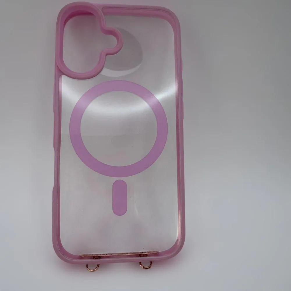 MagSafe対応 iPhone用ケース ピンク【iPhone16用】ストラップ