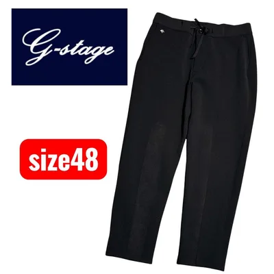 G-stage ミラノリブパンツ リブ編み ブラック 48