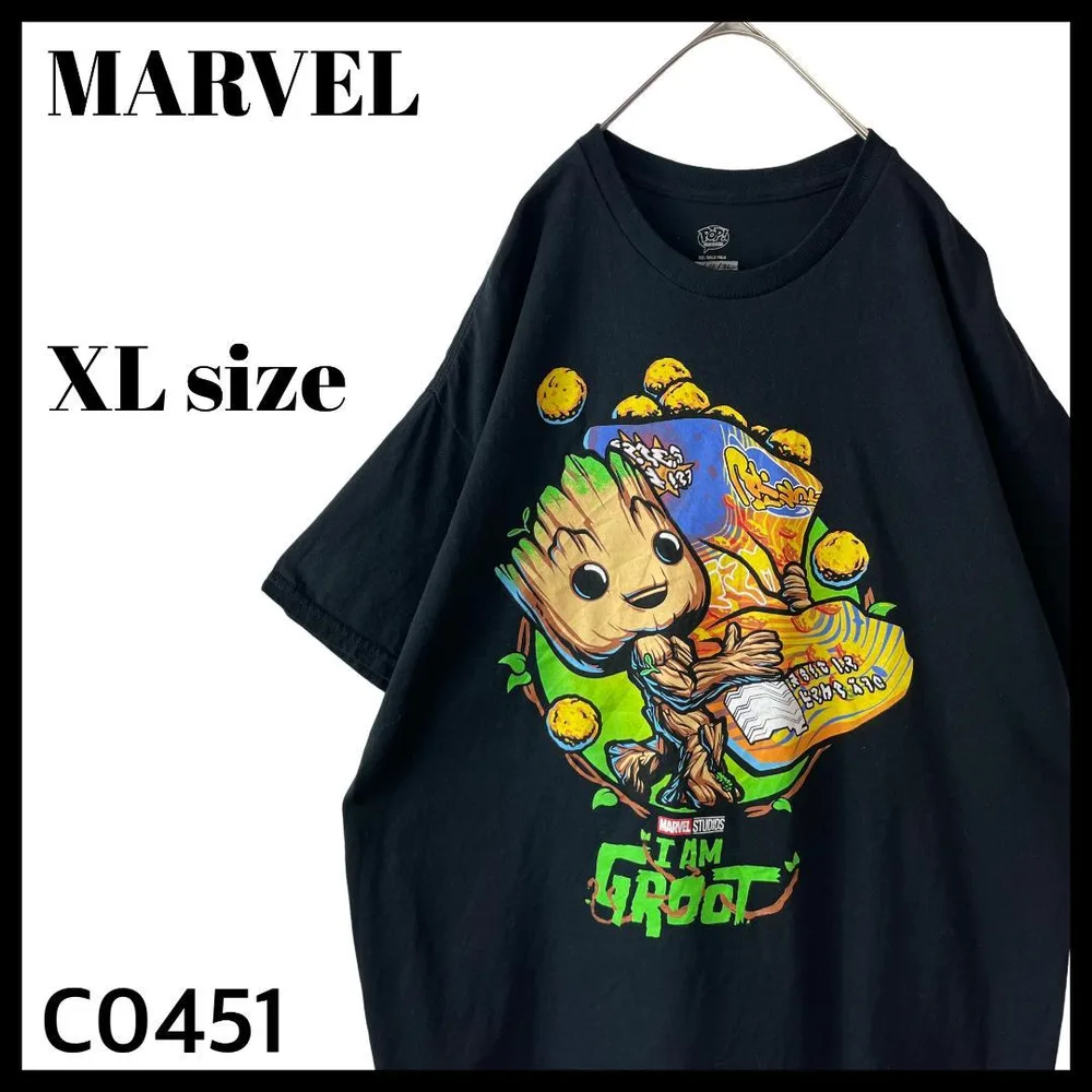 マーベル アイアムグルート ベビーグルート Tシャツ お菓子スナック XL 黒