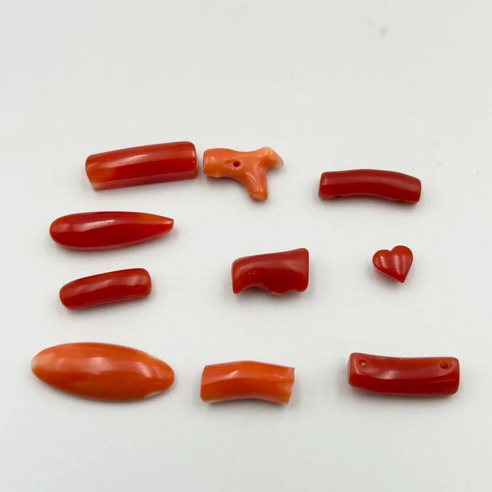 国産 天然 本珊瑚 ルース まとめ 4.1g. 赤珊瑚 さんご コーラル 大8
