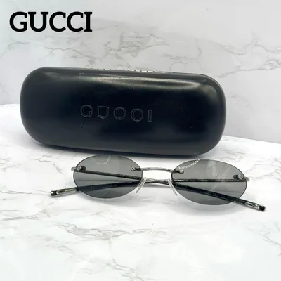 GUCCI Y2K Oval Rimless silver Sunglasses