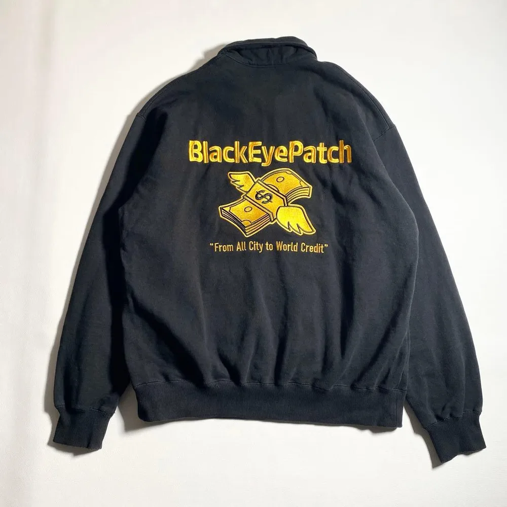 A20331 美品 ブラックアイパッチ 23AW ハーフジップスウェット 黒M