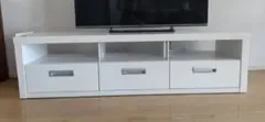 【引取り限定】ホワイト テレビ台 収納棚 引き出し