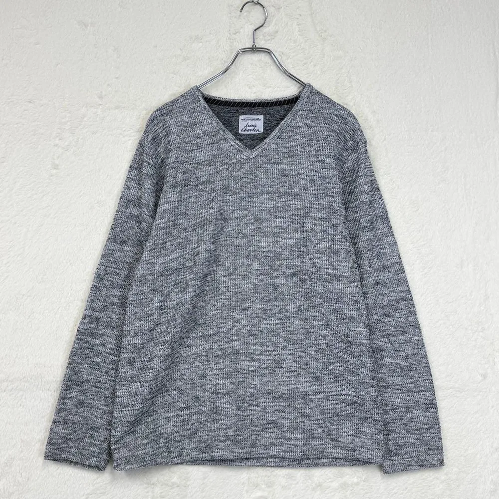 ⭐️ルイシャブロン【L】グレー 長袖Vネックニット カットソー 春秋