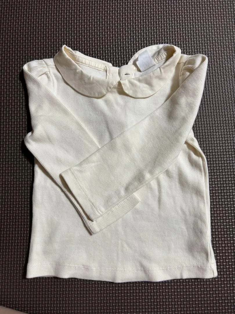 baby GAP 丸襟 長袖カットソー アイボリー 12-18months