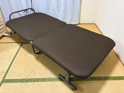 【引き取り限定】折りたたみベッド キャスター付き ブラウン