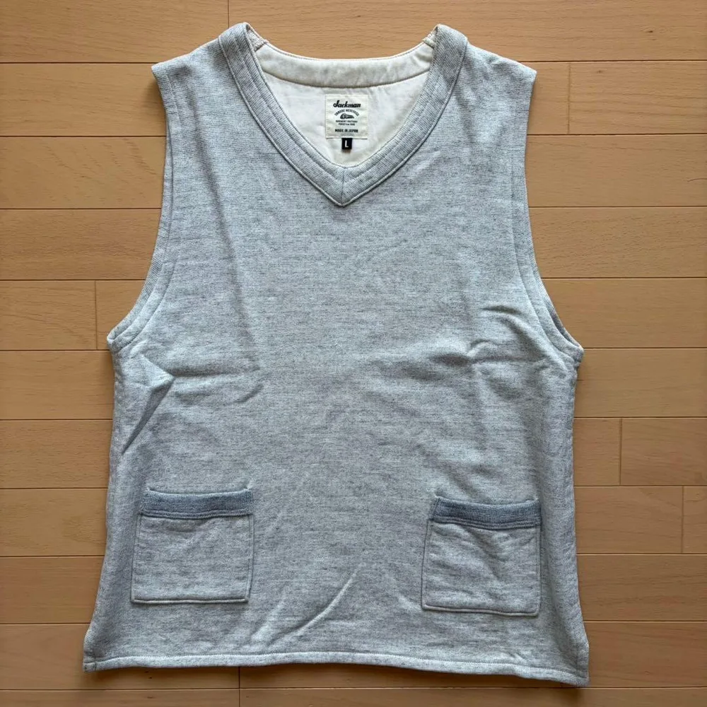 美品 Jackman ジャックマン スウェットベスト ライトグレー L