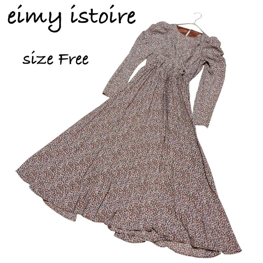 eimy istoire 花柄長袖ワンピース F パフスリ エイミーイストワール