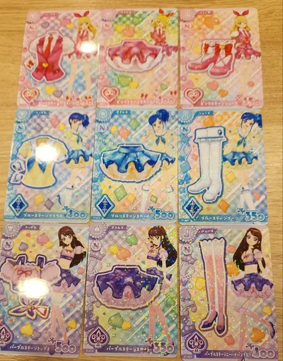 【アイカツ】ピンク・ブルー・パープル・ステージコーデ9枚セット