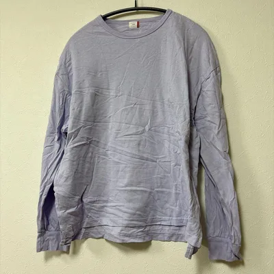 エフオーブイ カットソー クルーネック 長袖 無地 S 紫 綿 デイリー