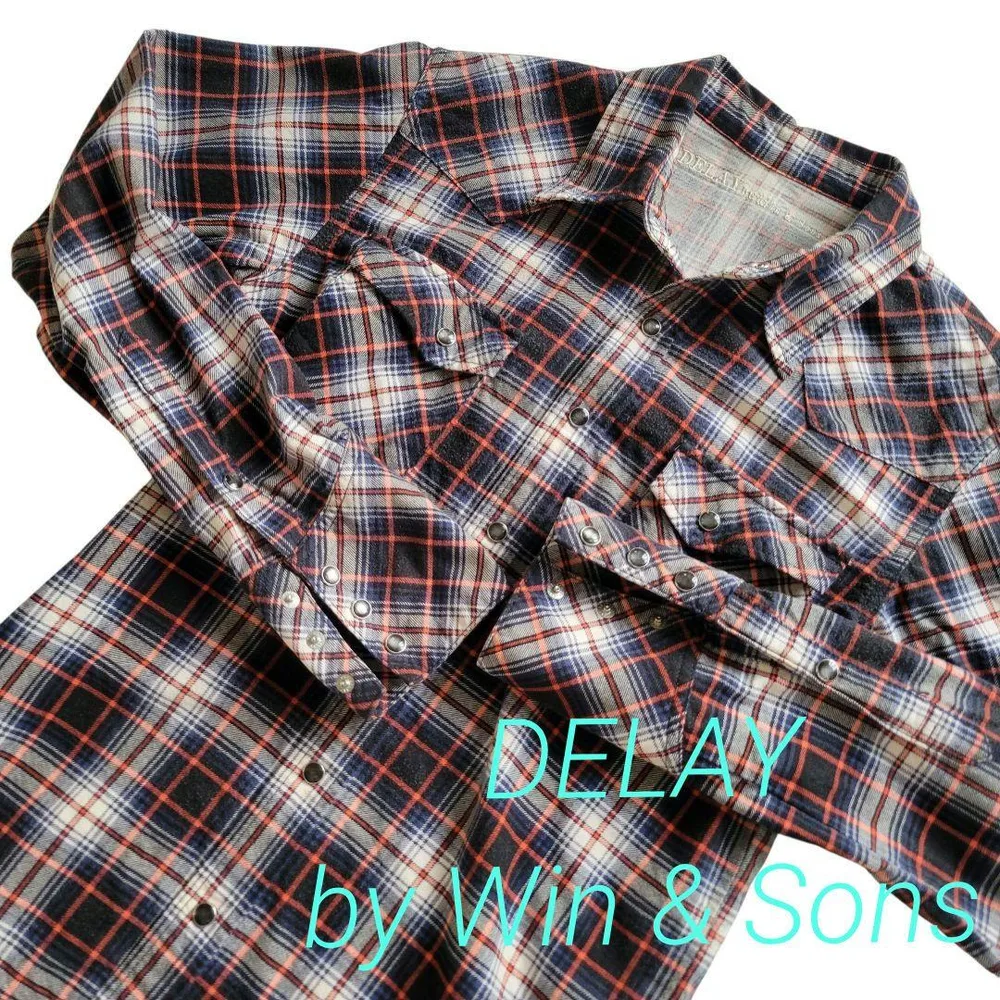 DELAY by Win & Sons チェック柄 ウエスタンシャツ 長袖