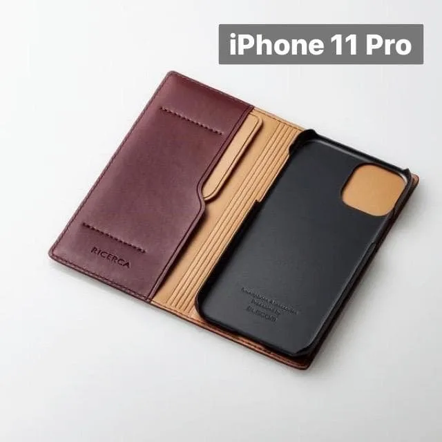 新品未開封 iPhone 11 pro 手帳型 ケース レザー マッローネA11
