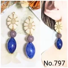 【797】ハンドメイド ピアス イヤリング アンティーク フラワー