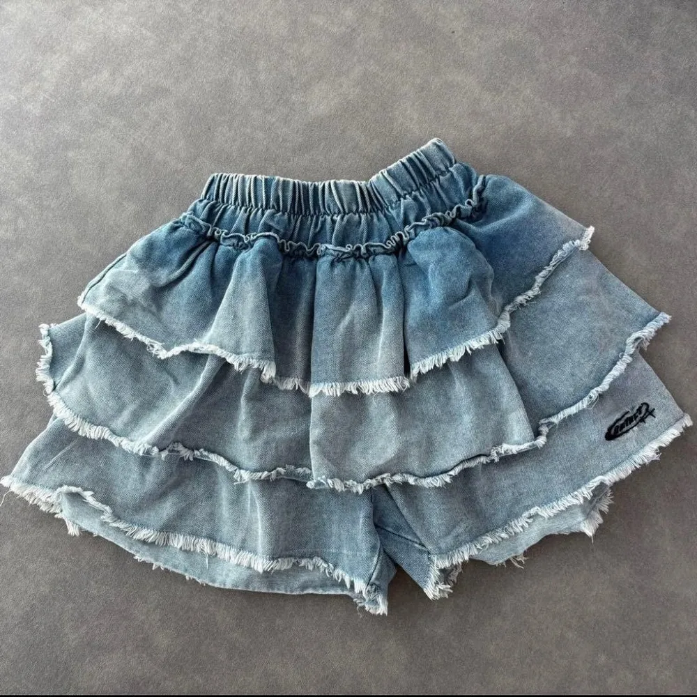 デニム フリル キュロット ショートパンツ 女の子