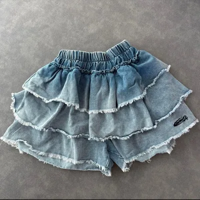 デニム フリル キュロット ショートパンツ 女の子