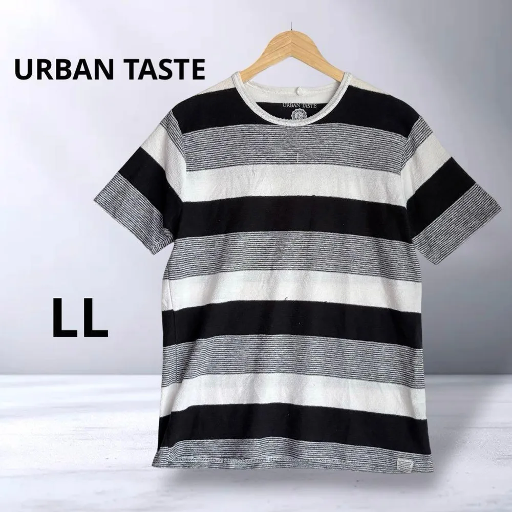 【アーバンテイスト】Tシャツ 半袖 ボーダー柄 メンズ シンプル 軽やか LL