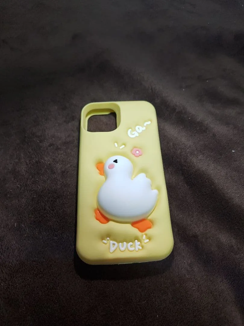 iPhone 13/14用ケース ダックデザイン イエロー