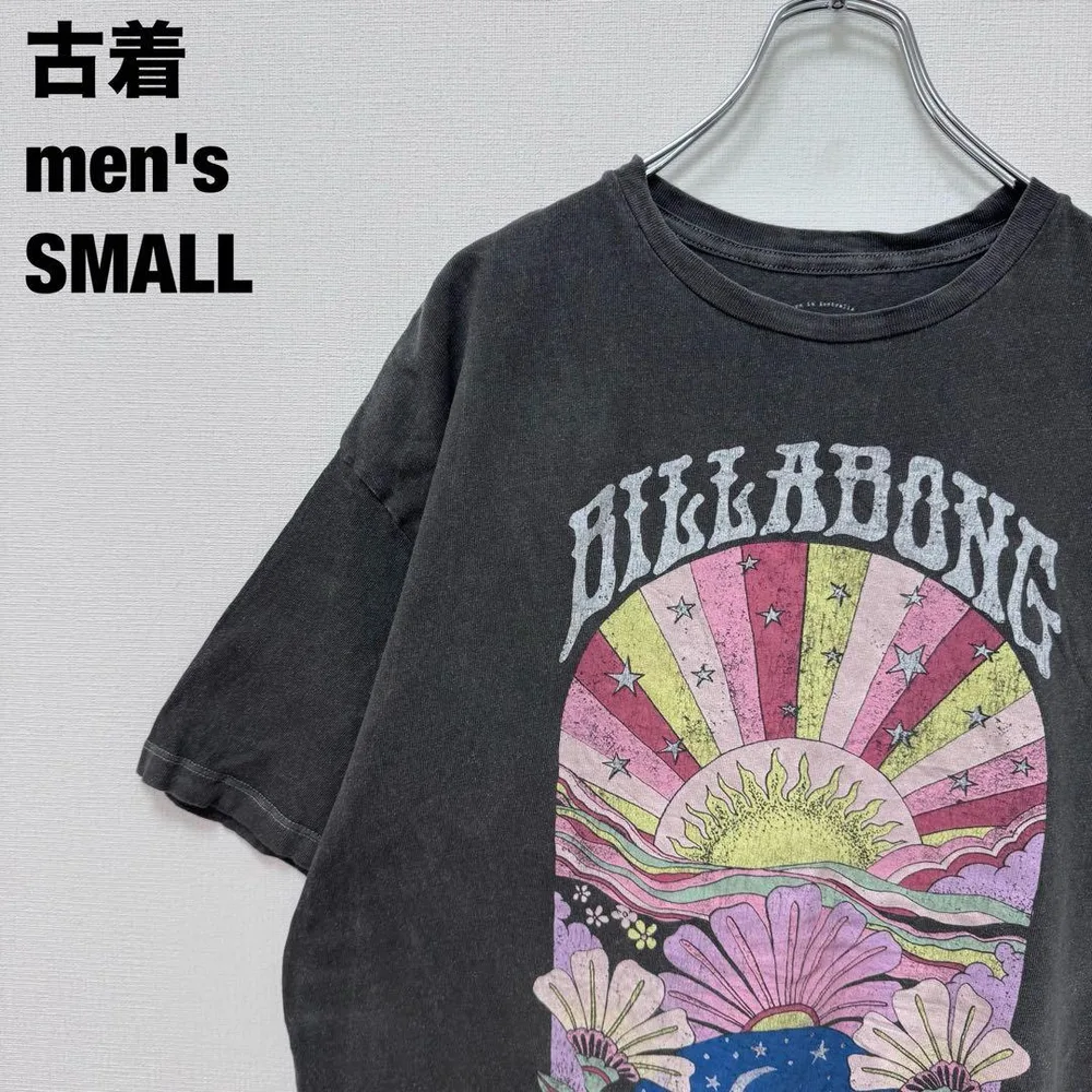 BILLABONG ビラボン Tシャツ フェード加工 チャコールグレー S 古着