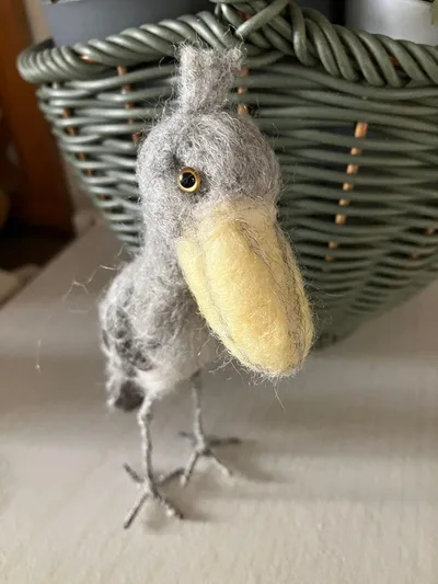 ハシビロコウくん☆うごきません☆羊毛フェルト☆ハンドメイドフィギュア☆