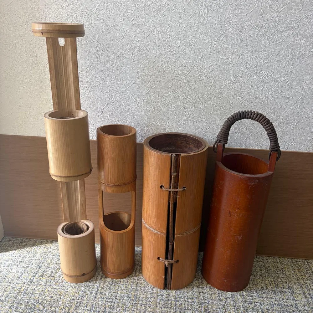 レトロ 華道具 茶道具 華道 生け花 花器 花瓶 花入 竹製 まとめ売り