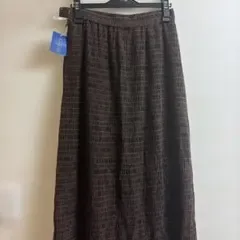 LOBJIE ロングスカート ブラウン シャーリング