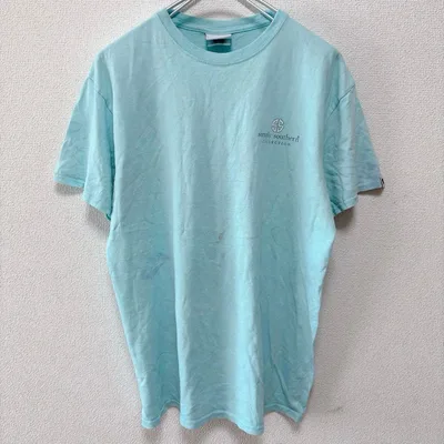 シンプリーサザン プリント 半袖 Tシャツ 灯台柄 M 水色 オーバーサイズ