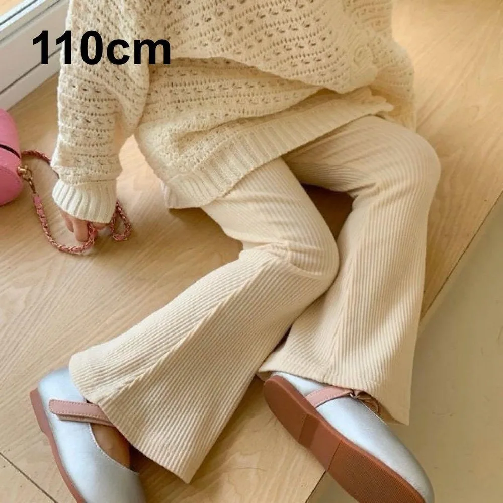 【110cm】キッズ ベビー フレアパンツ レギンス リブパンツ 韓国風 女の子