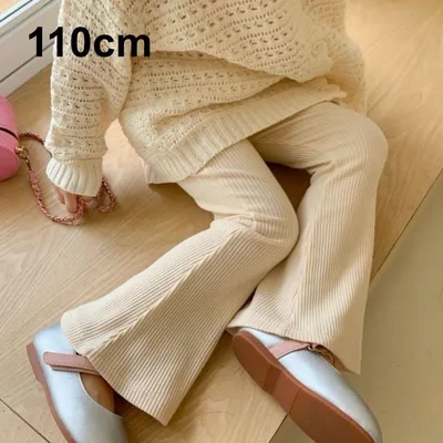 【110cm】キッズ ベビー フレアパンツ レギンス リブパンツ 韓国風 女の子
