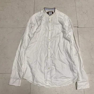 KA058 ZARA バンドカラーシャツ ホワイト Mサイズ