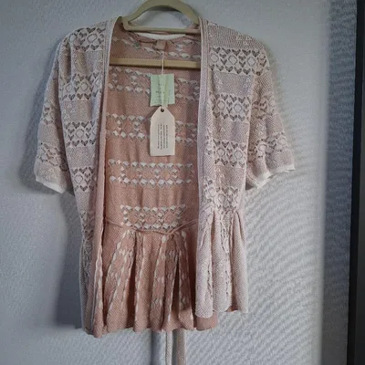 Anthropologie レース 半袖カーディガン 新品未使用 タグ付き