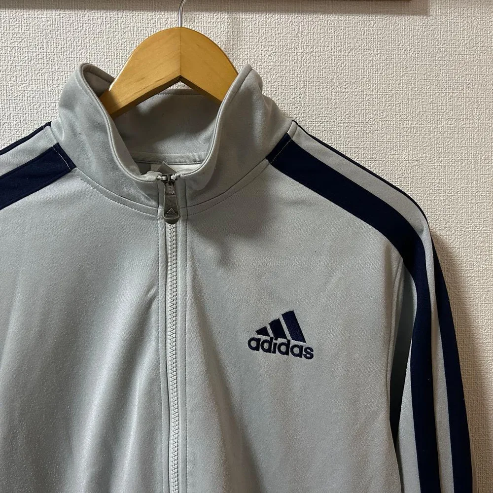 【万国旗タグ】90s アディダス トラックジャケット 灰 L