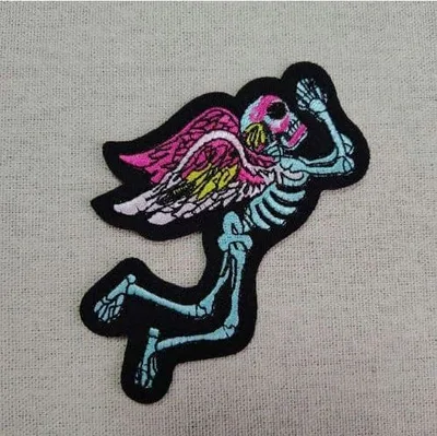 アイロンワッペン スカル デビル 刺繍