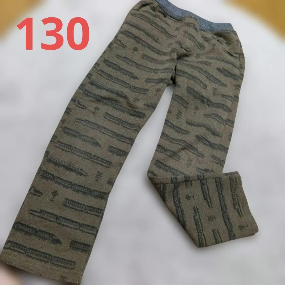 マザウェイズ 新幹線柄 ロングパンツ 長ズボン 130cm