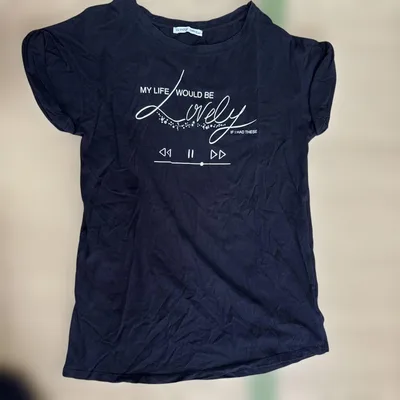 ZARA logo print short sleeve T-shirt black S
