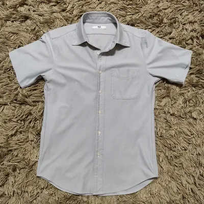 UNIQLO 半袖シャツ ライトグレー メンズ XS