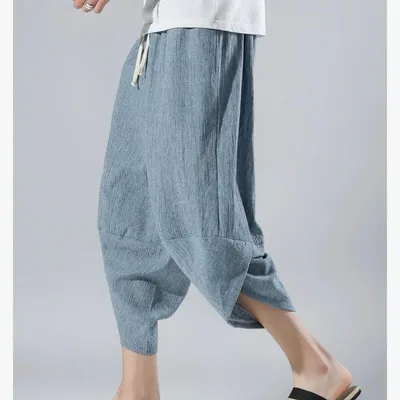 サルエルパンツ メンズ アラジンパンツ 夏用 ズボン 7分丈 ワイドパンツ L
